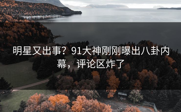 明星又出事？91大神刚刚曝出八卦内幕，评论区炸了